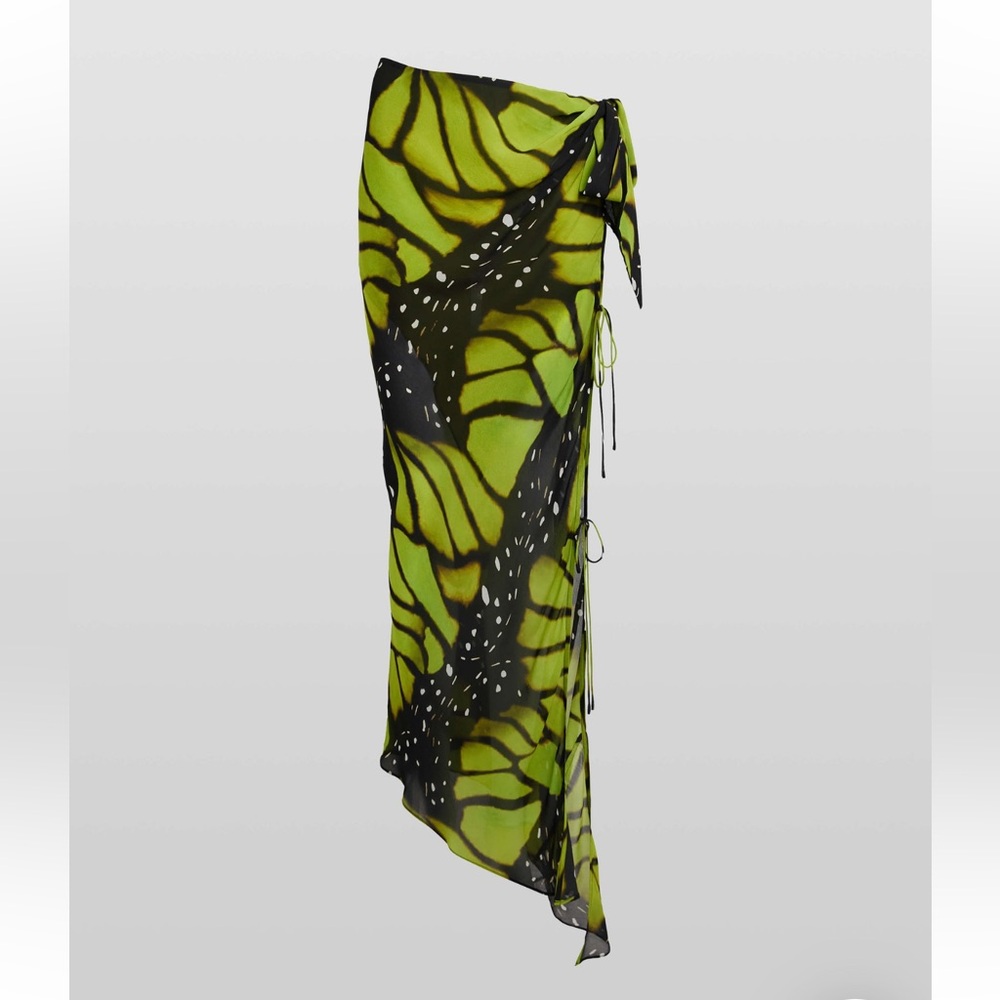 RAT & BOA Green and Black Patterned Wrap Skirt
